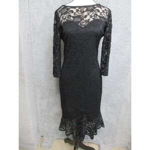 Vfemage Dress Women M Black Lace Overlay Dark Romance Dramatic Croquette Lolita